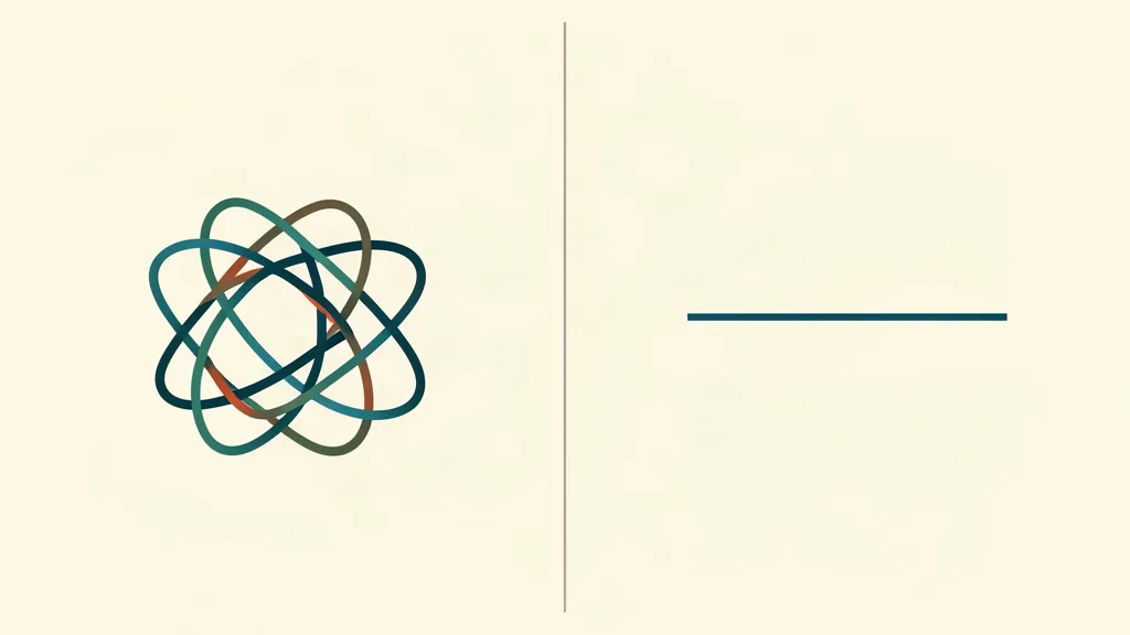Two halves split by a vertical line: a tangled line on the left and a single straight line on the right, contrasting a tangled editing week with a streamlined pipeline.