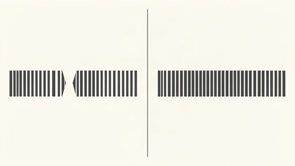 Two audio halves separated by a vertical divider: the left band dips into a notch in the middle, the right band stays level.